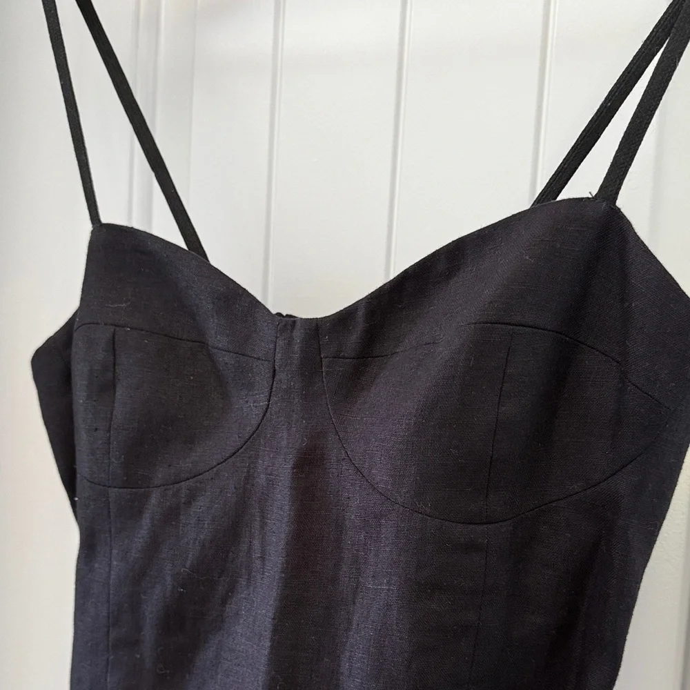 Reformation Black Linen Midi Dress - Picture 7 of 10